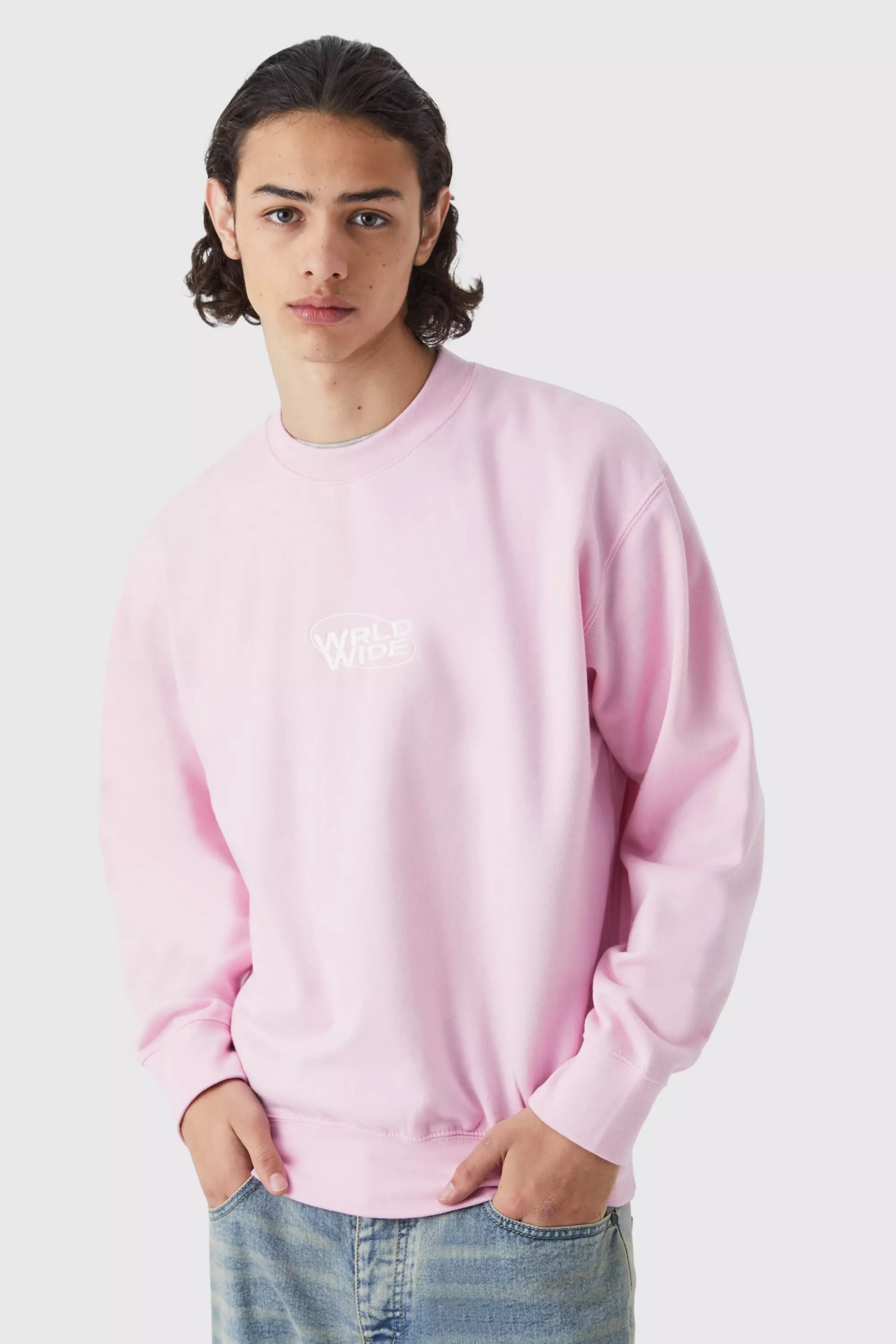 Pink oversized sweatshirt on sale